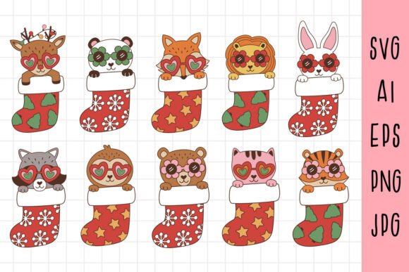 Animal in the Sock Clipart, Christmas: A Designer’s Review for Brand Identity and Illustrations