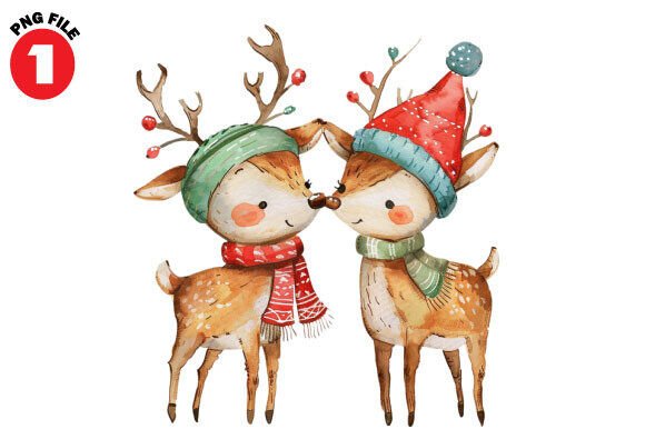 Christmas Cute Kids Deer Clipart Review for Illustrations