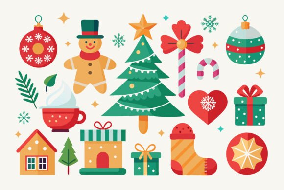 Christmas Festive Elements Collection: Illustrations for Handmade Sellers
