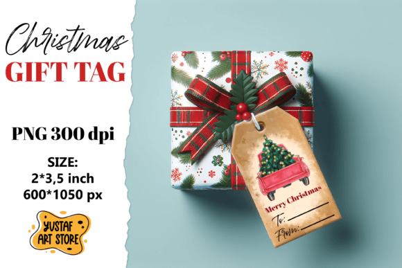 Christmas Gift Tag. Christmas Truck PNG