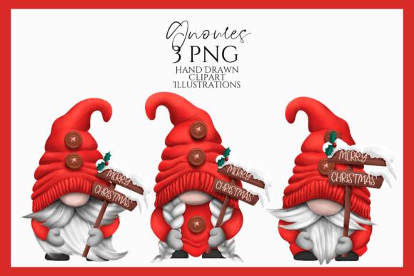 Christmas Gnomes with Sign: A Review of Illustrations for Handmade Sellers