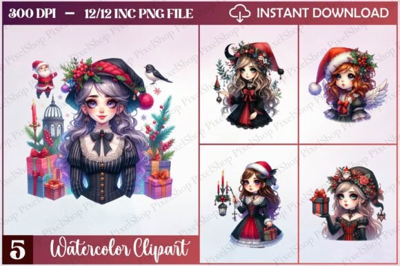 Christmas Gothic Female Clipart Review