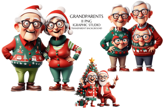 Christmas Grandparents Clipart Review