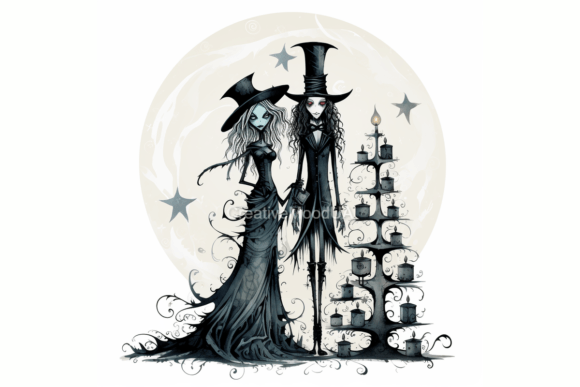 Christmas in Gothic Style. PNG Illustrations Review