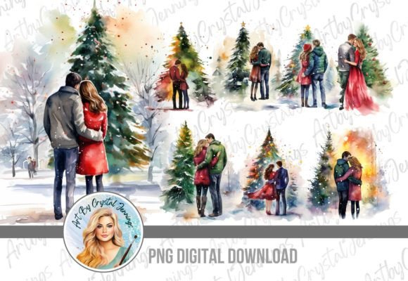 Holiday Couple Christmas Tree PNG Review