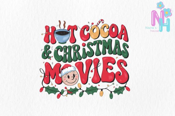 Hot Cocoa Christmas Movies Sublimation: Illustrations for Cozy Branding