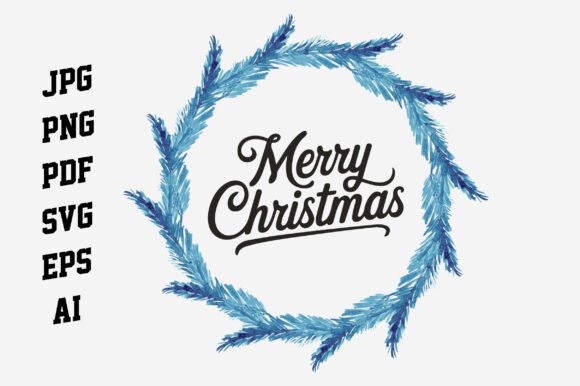 Merry Christmas Fir Leaves Wreath Card Illustrations Review