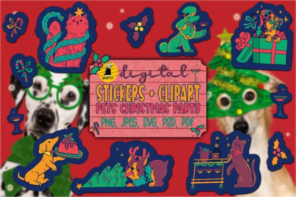 Pets Christmas Party Stickers: A Designer’s Review for Branding Projects