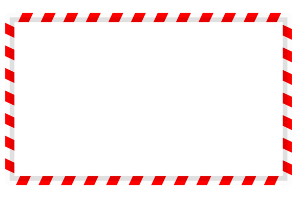 Rectangle Christmas Candy Cane Frame for Illustrations