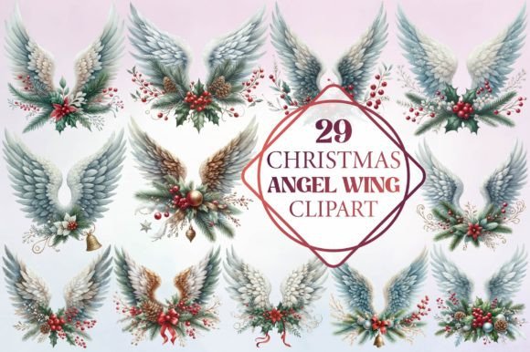 Watercolor Christmas Angel Wing Clipart Freebies Review