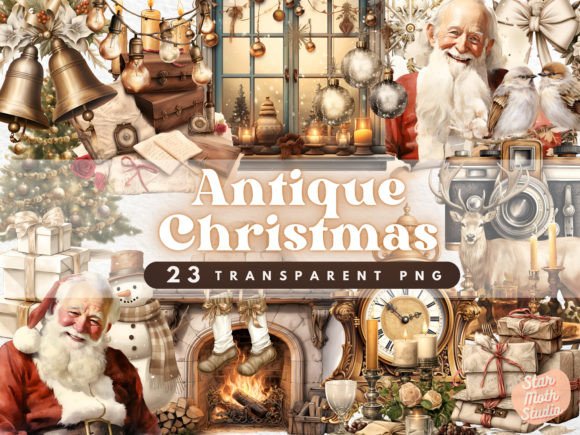 Watercolor Clipart - Antique Christmas: Premium Illustrations for Publishers